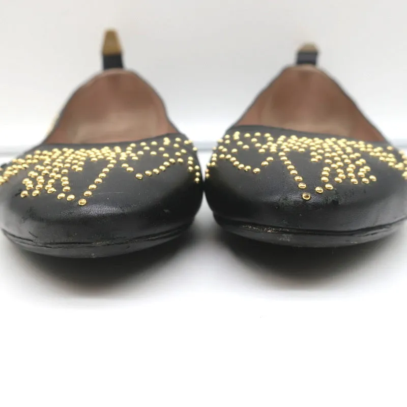 Chloe Susanna Ballerines à Clous Cuir Noir Taille 39