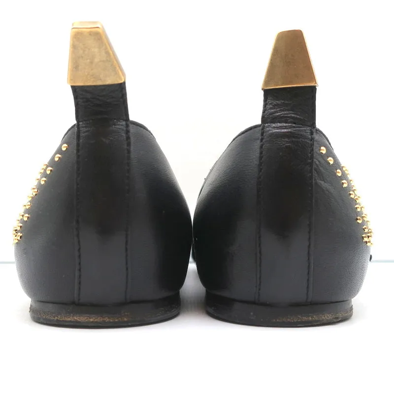 Chloe Susanna Ballerines à Clous Cuir Noir Taille 39
