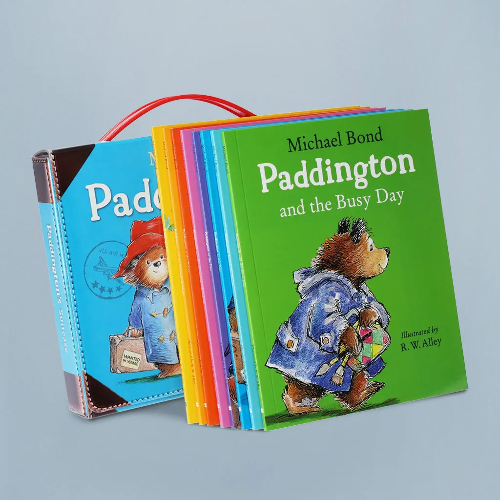 Ensemble Cadeau Classique Paddington avec Peluche à Bottes et Collection de Livres Valise