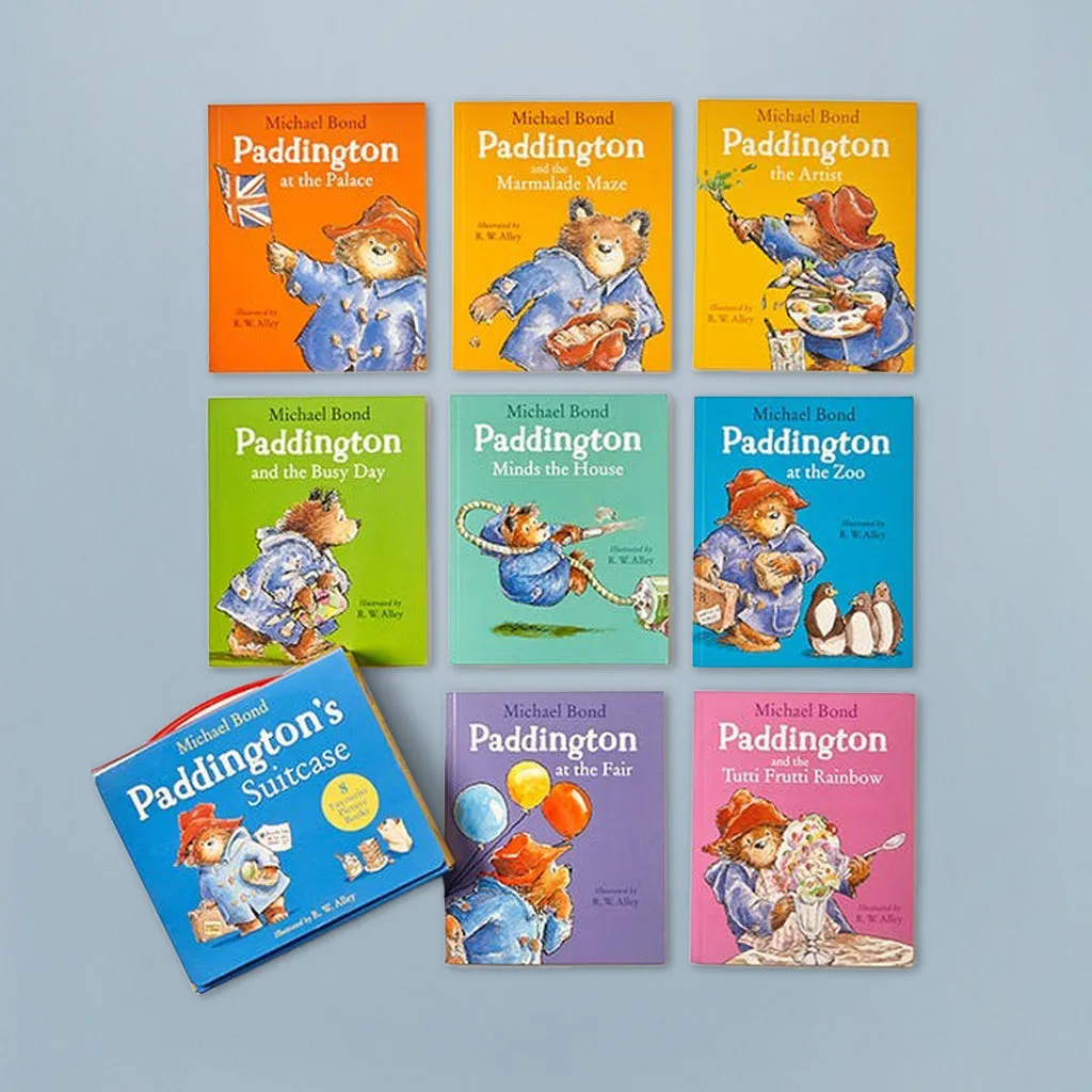 Ensemble Cadeau Classique Paddington avec Peluche à Bottes et Collection de Livres Valise
