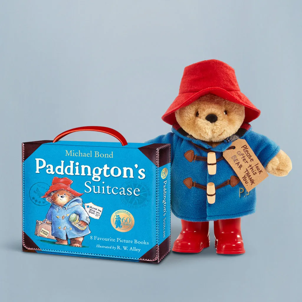 Ensemble Cadeau Classique Paddington avec Peluche à Bottes et Collection de Livres Valise
