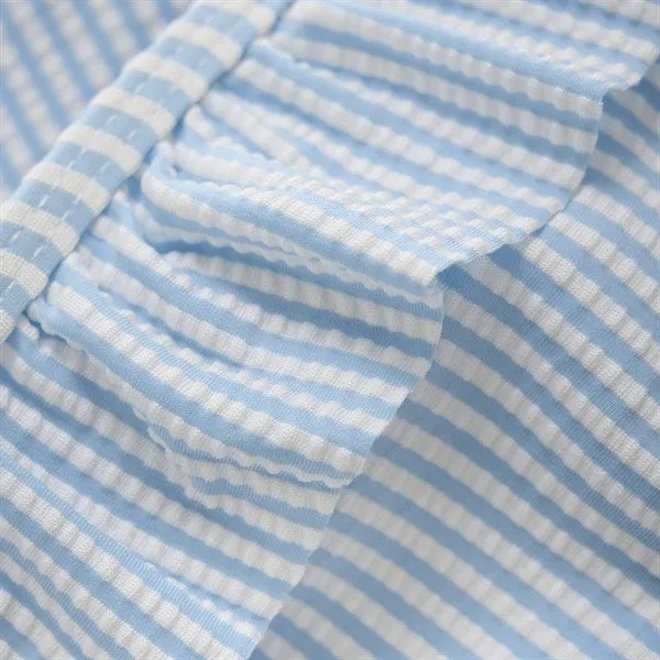 Bikini pour enfants en seersucker couleur céruléen