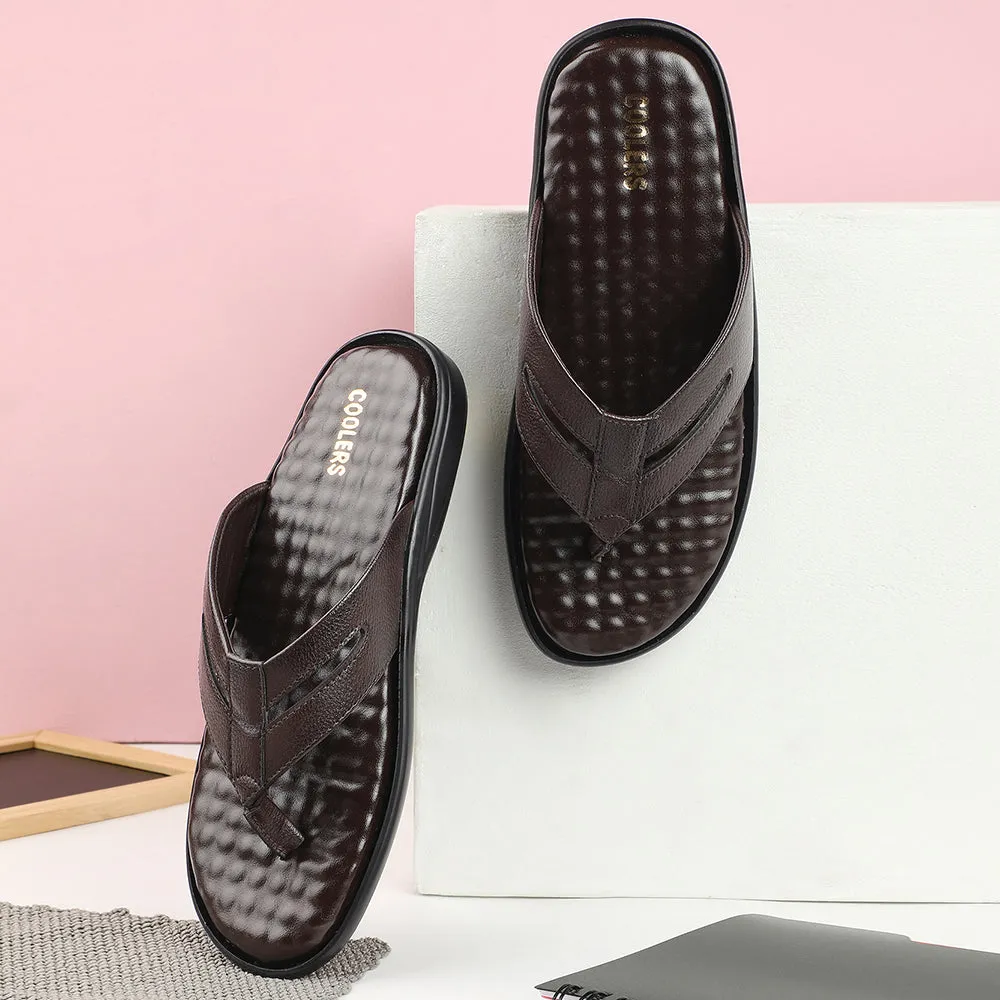 Chaussons décontractés marron pour hommes HML-2E par Liberty