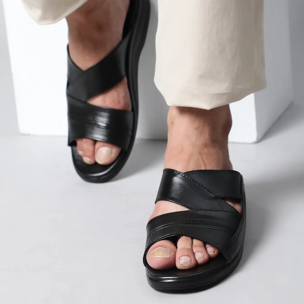 Chaussons décontractés noirs pour hommes Coolers 7123-79 par Liberty