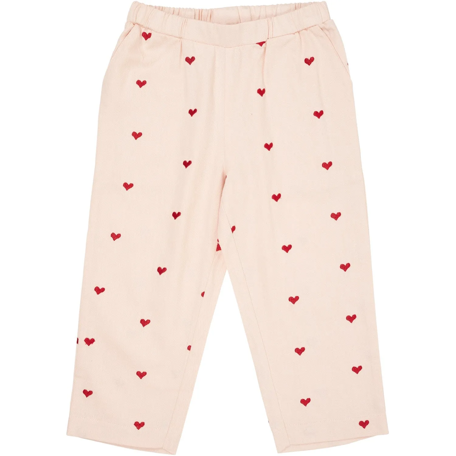 COPENHAGEN COLORS Pantalon en sergé cœur Rose Poussiéreux Baies Blanches Cœurs Copenhagen Colors