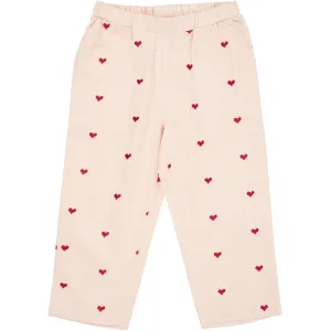 COPENHAGEN COLORS Dusty Rose W. Berry Hearts Twill Heart Pants Copenhagen Colors