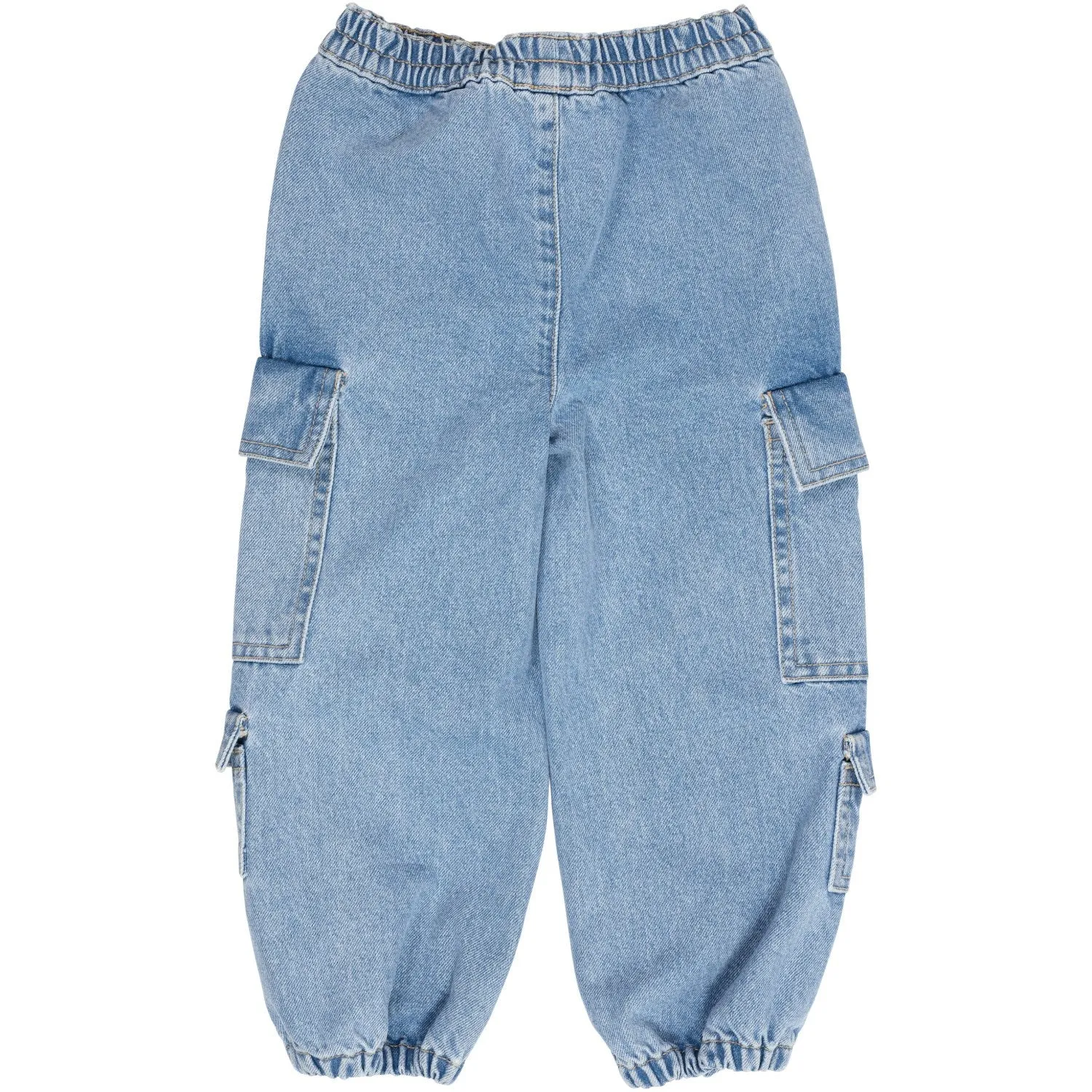 COPENHAGEN COLORS Pantalon Cargo en Jean Biologique Lavé Bleu Clair Indigo