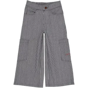 COPENHAGEN COLORS Navy Stripe Striped Wide Pants W Pockets Copenhagen Colors