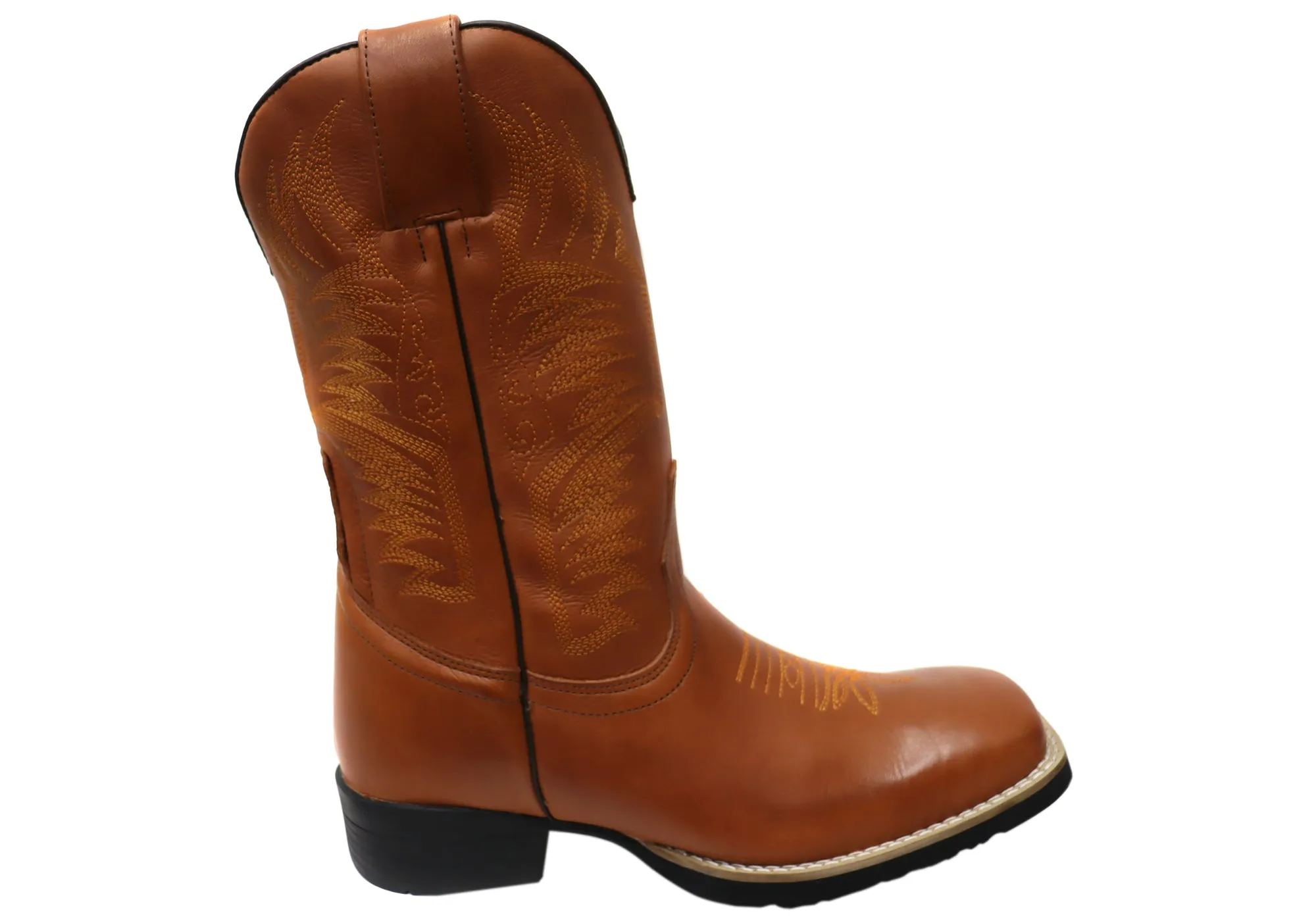 Bottes de cowboy ouest confortables en cuir pour hommes D Milton Houston - Chaussures D Milton