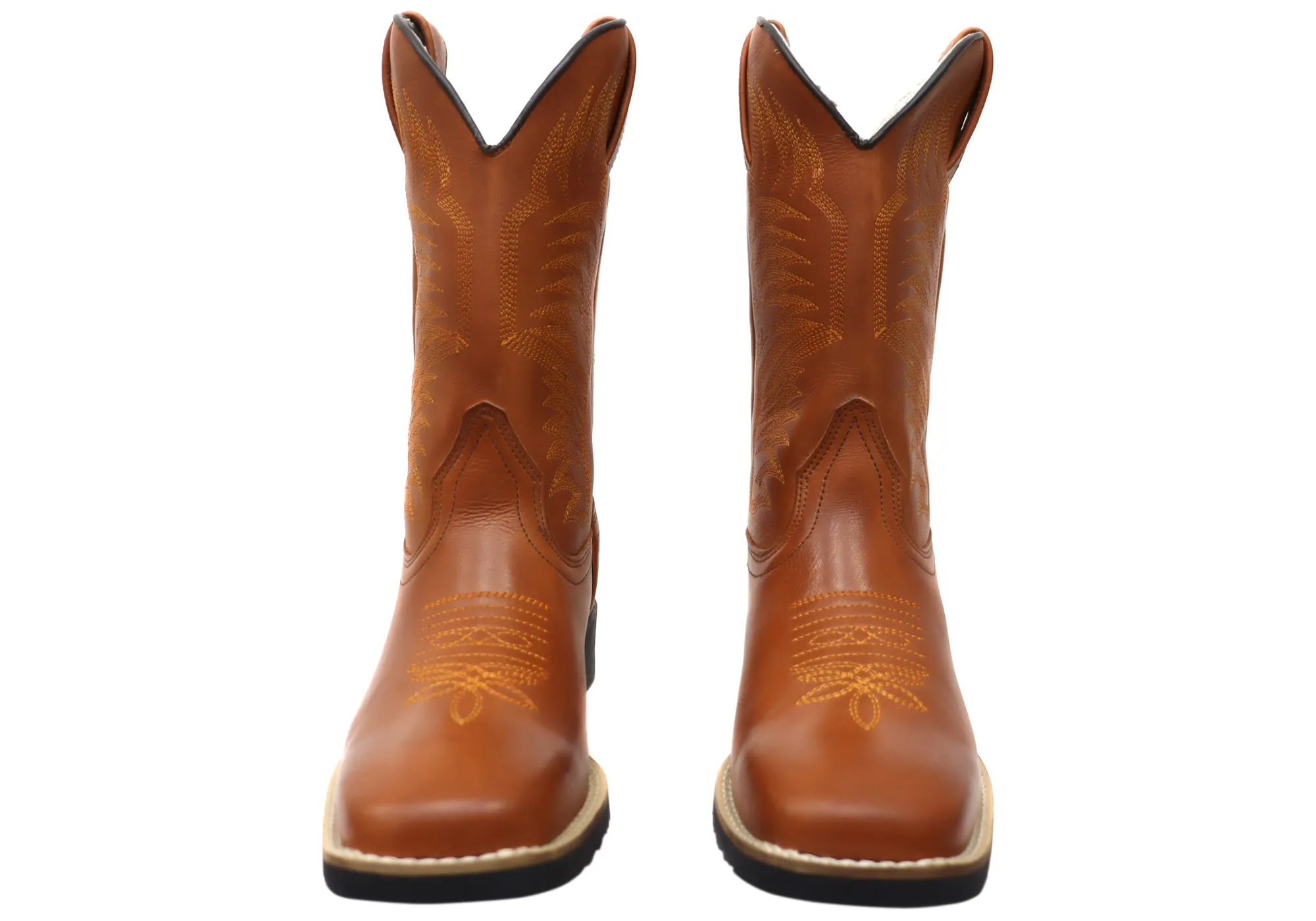 Bottes de cowboy ouest confortables en cuir pour hommes D Milton Houston - Chaussures D Milton