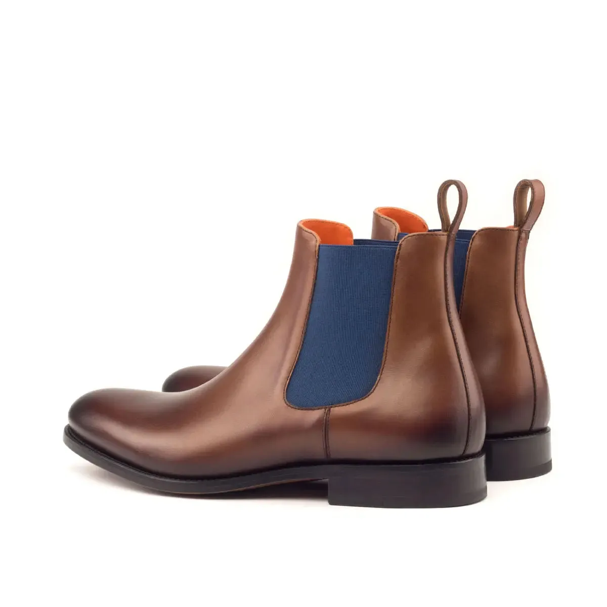 Chaussures Dapperfam DapperFam Monza en Marron Moyen Bottes Chelsea en Cuir Italien pour Hommes