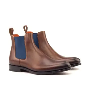 Dapperfam Shoes DapperFam Monza in Med Brown Men's Italian Leather Chelsea Boot