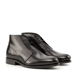 Dapperfam Shoes DapperFam Vivace in Black Men's Italian Leather Chukka