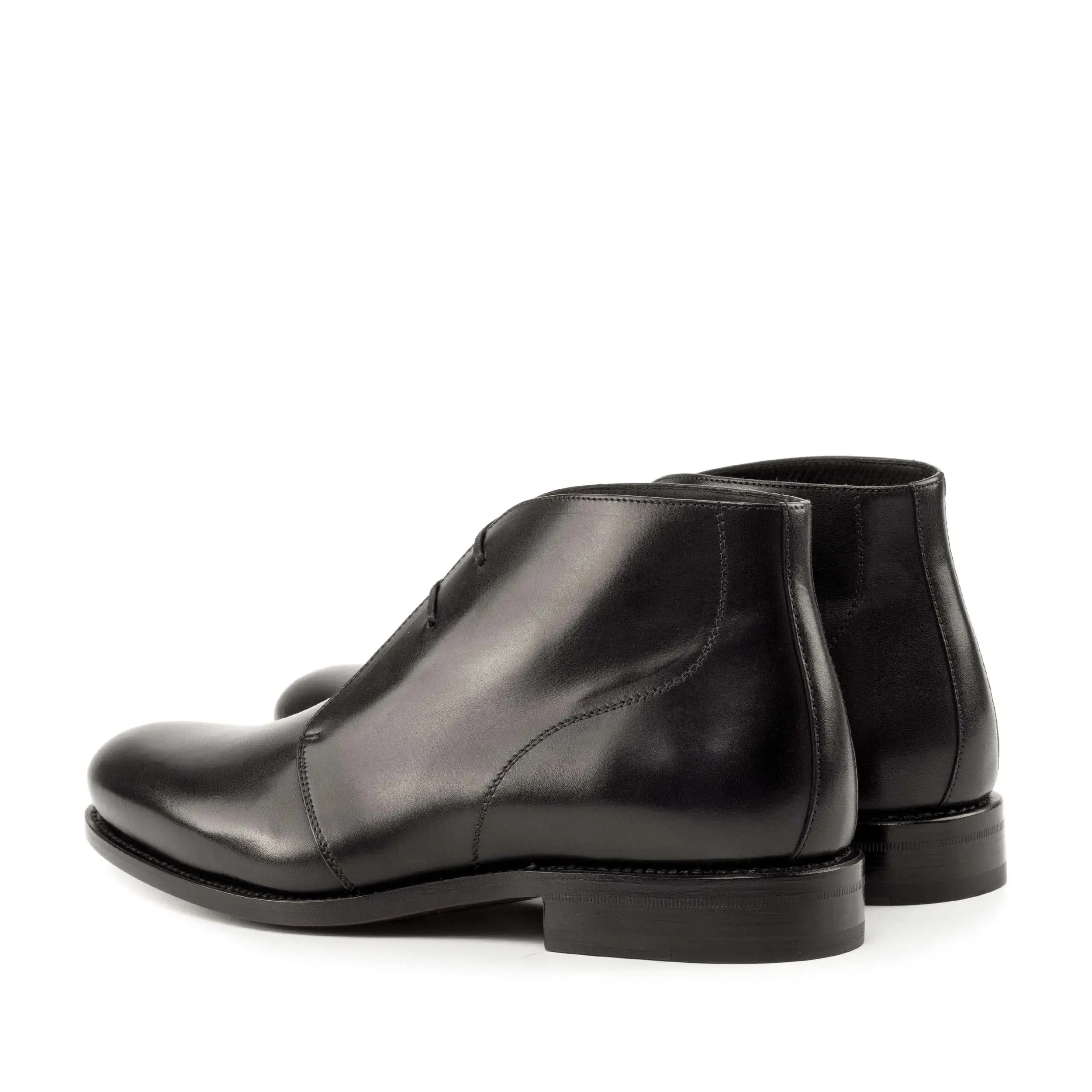 Chaussures Dapperfam DapperFam Vivace en cuir italien noir pour hommes, style Chukka