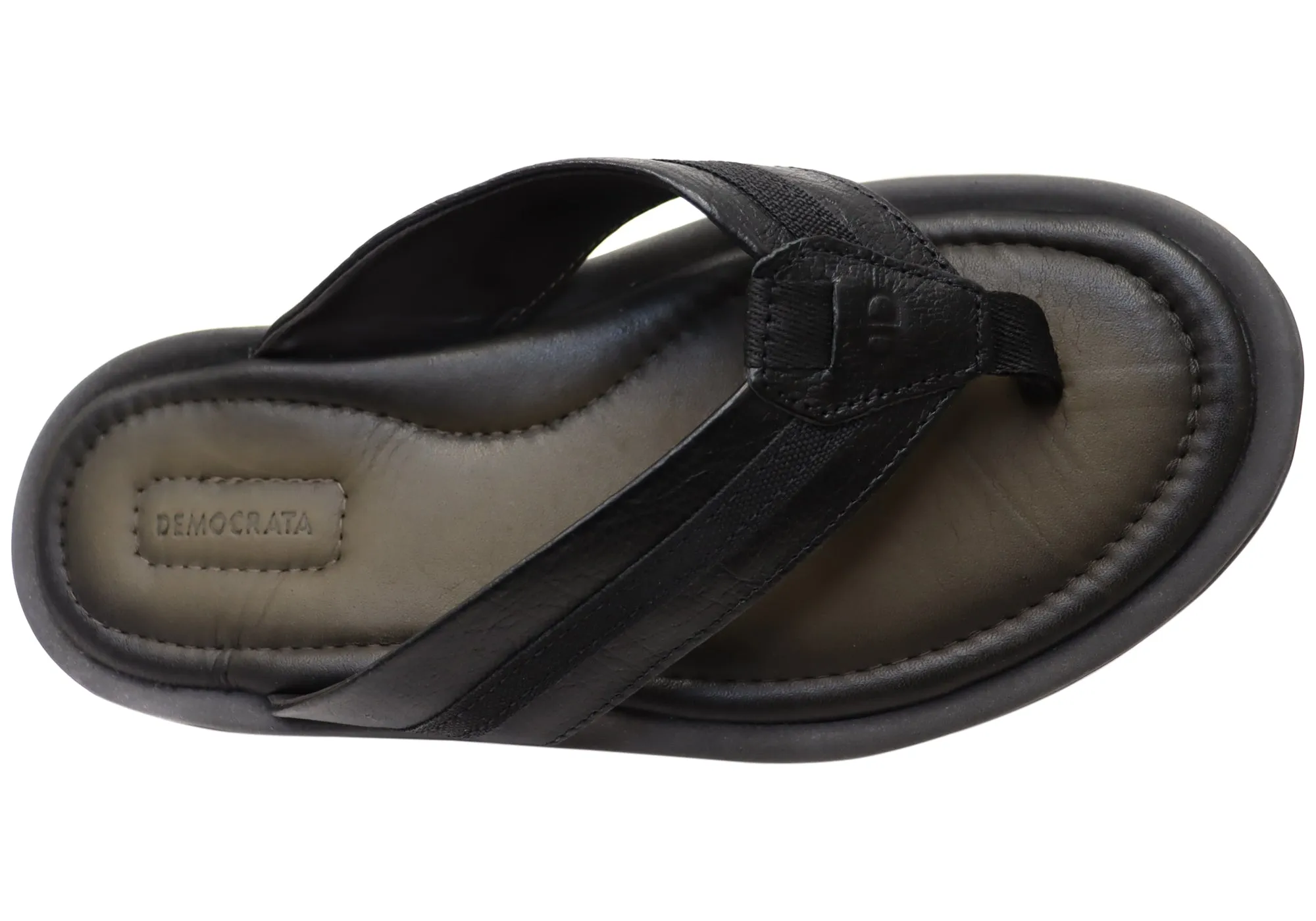 Sandales tongs confortables en cuir brésilien pour hommes Democrata, chaussures Democrata