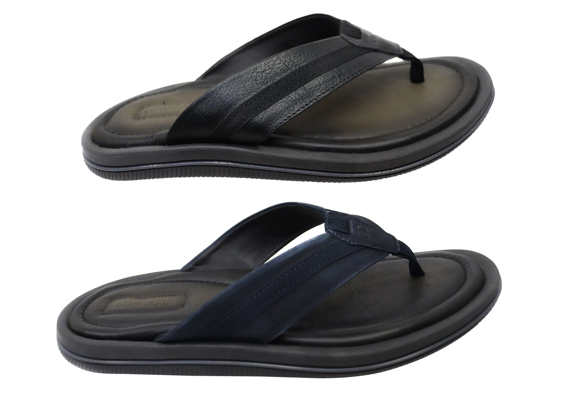 Sandales tongs confortables en cuir brésilien pour hommes Democrata, chaussures Democrata