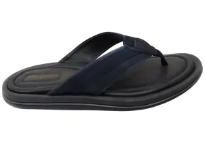 Democrata Jamie Mens Brazilian Leather Comfortable Thongs Sandals Democrata Shoes