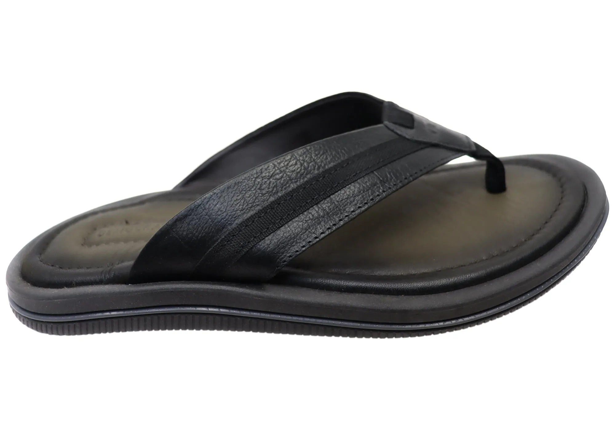 Sandales tongs confortables en cuir brésilien pour hommes Democrata, chaussures Democrata