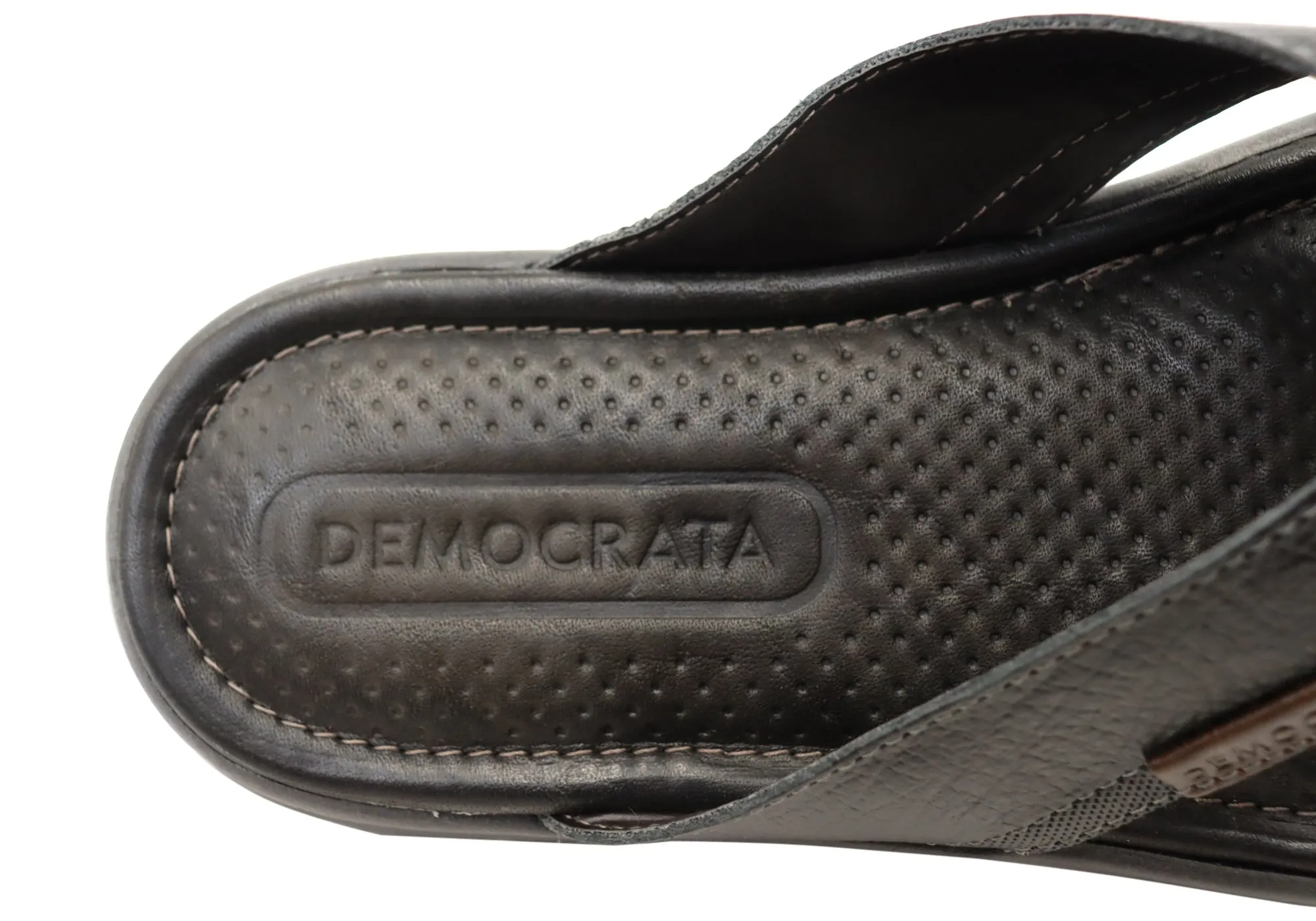 Sandales confortables en cuir brésilien Democrata Mitch Mens, tongs Democrata