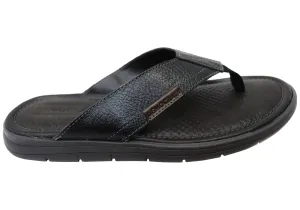 Democrata Mitch Mens Brazilian Leather Comfortable Thongs Sandals Democrata Shoes