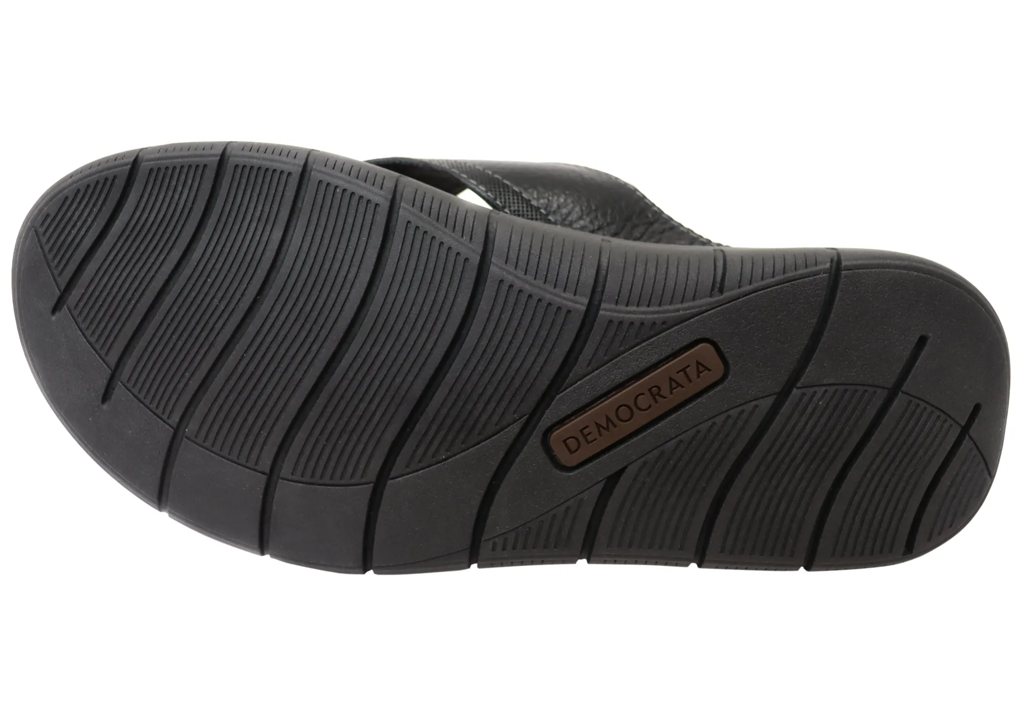 Sandales confortables en cuir brésilien Democrata Mitch Mens, tongs Democrata