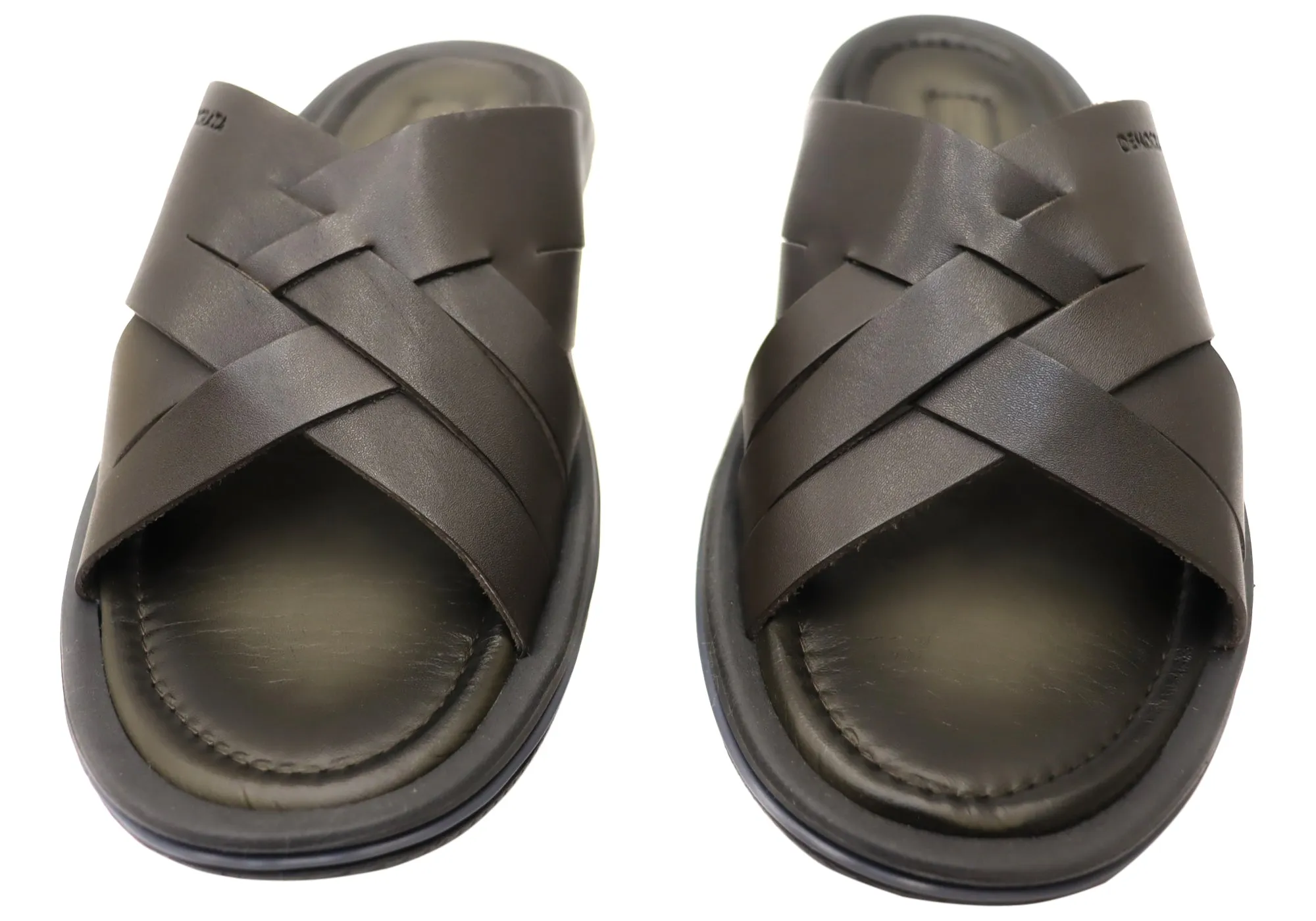Sandales coulissantes confortables en cuir pour hommes Democrata Pauly Fabriquées au Brésil Chaussures Democrata