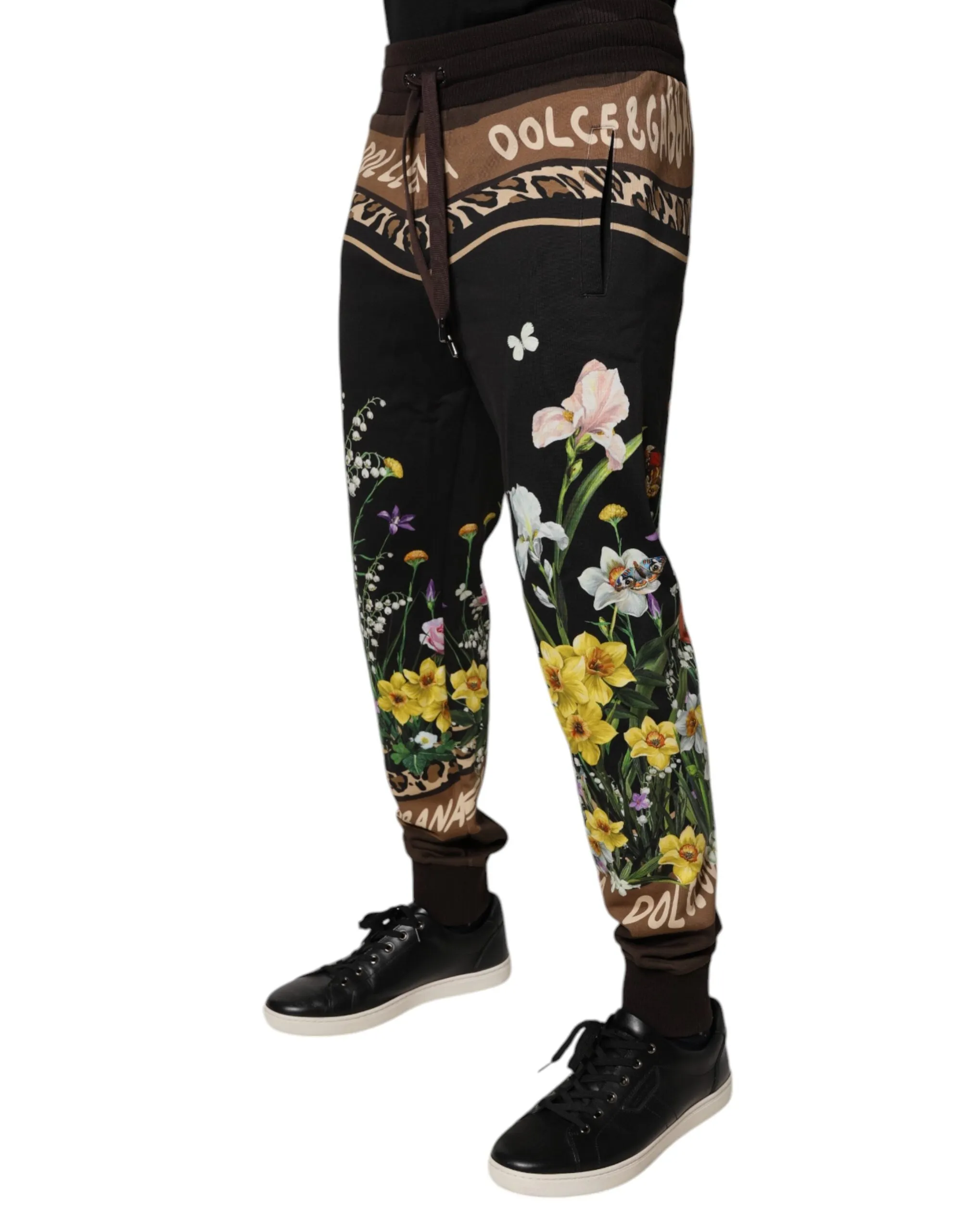 Dolce & Gabbana Pantalon de jogging en coton floral pour hommes