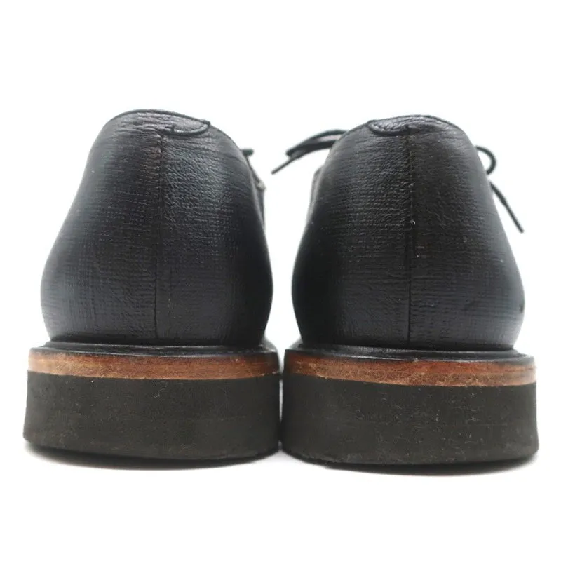 Dries Van Noten Richelieu Noir en Cuir Texturé Taille 41 Chaussures Derby