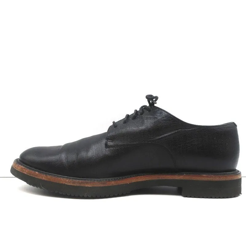Dries Van Noten Richelieu Noir en Cuir Texturé Taille 41 Chaussures Derby