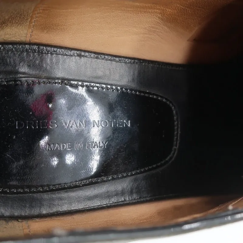 Dries Van Noten Richelieu Noir en Cuir Texturé Taille 41 Chaussures Derby