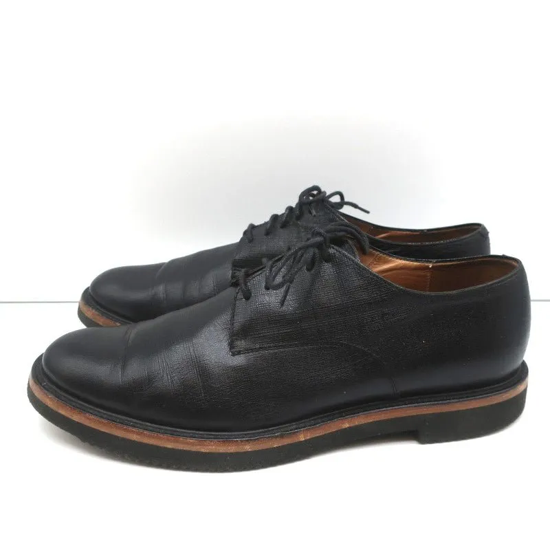 Dries Van Noten Richelieu Noir en Cuir Texturé Taille 41 Chaussures Derby