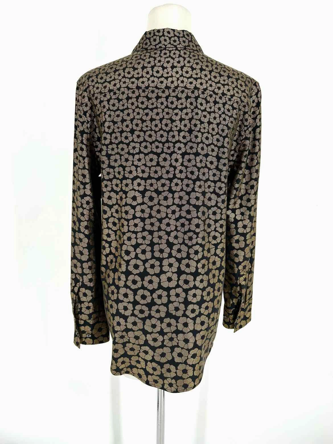 Équipement Femme Chemise à Boutons Femme Noir / Doré à Motifs Floraux Taille XS Manches Longues