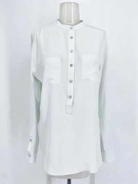 Equipment Femme Women's Cream Button Down Silk Size XS Long Sleeve