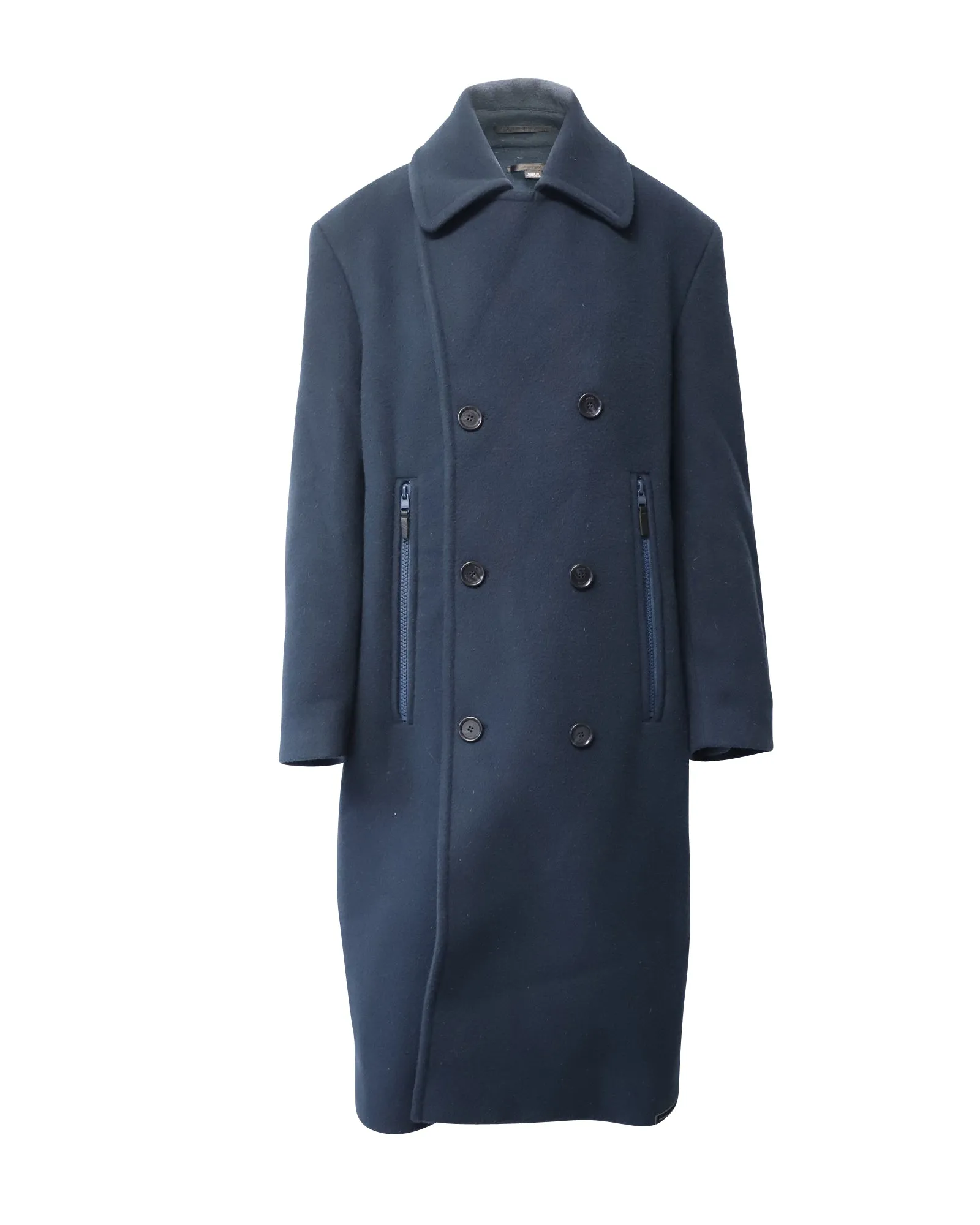 Manteau long Eytys avec poche à zip en laine bleu marine