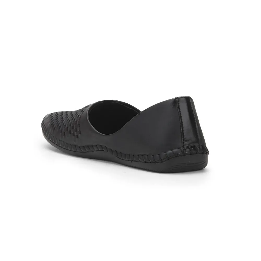 Chaussures Casual Mojari Noir Fortune Pour Hommes Avn-40 Par Liberty