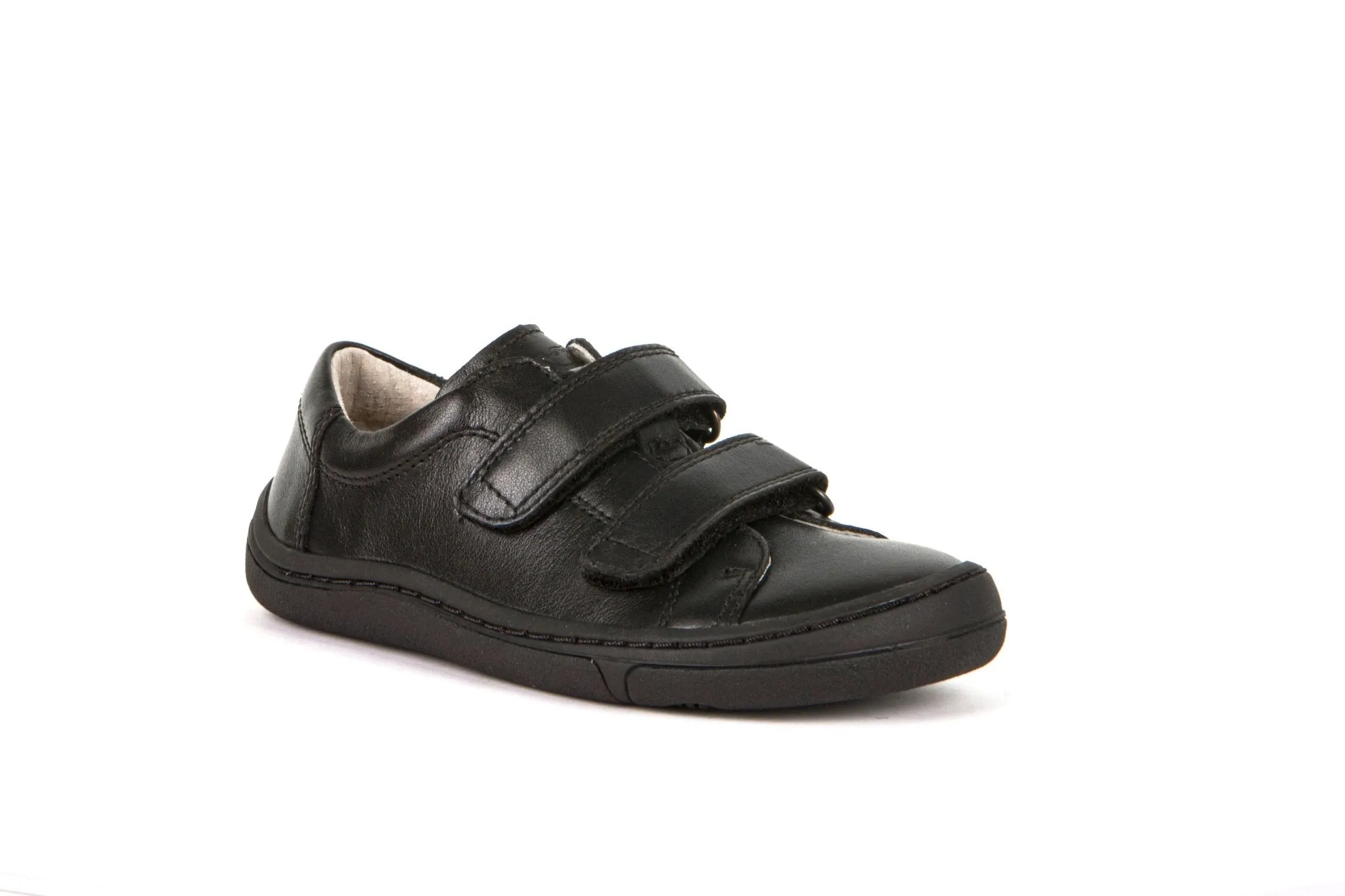 Froddo : Chaussures d'école à scratch Alex Barefoot - Cuir noir
