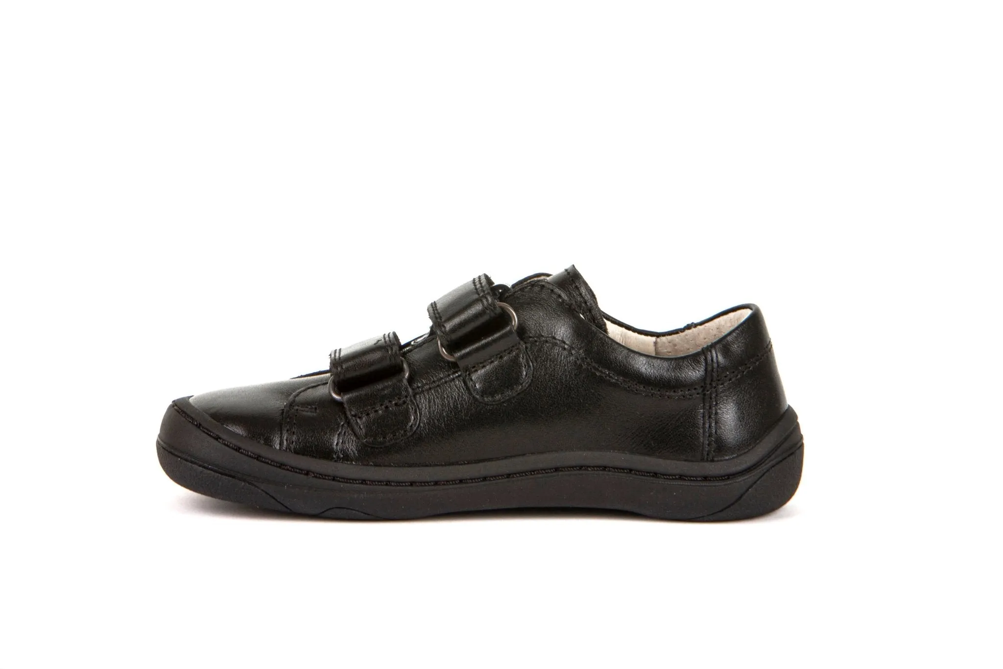 Froddo : Chaussures d'école à scratch Alex Barefoot - Cuir noir