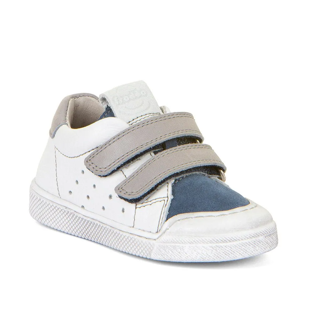 Froddo : Rosario Velcro Trainers - Lanières blanches / grises
