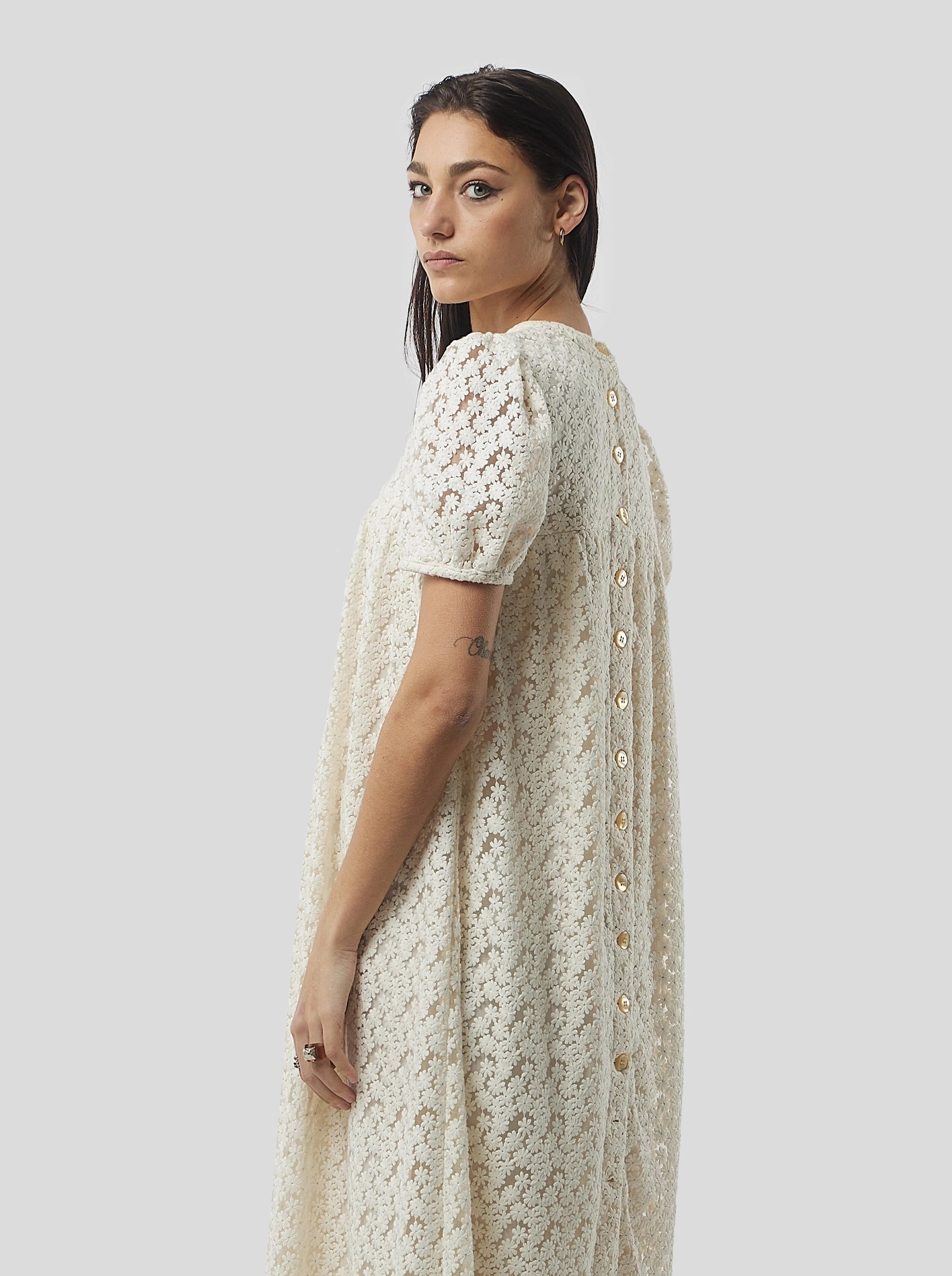 Robe Gaya en Dentelle Albâtre