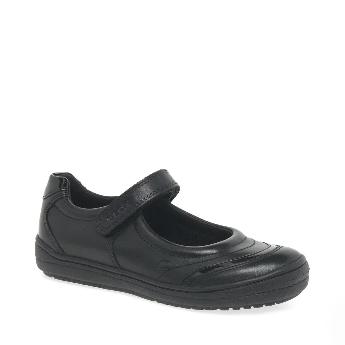 Geox : Chaussures d'école en cuir noir Hadriel