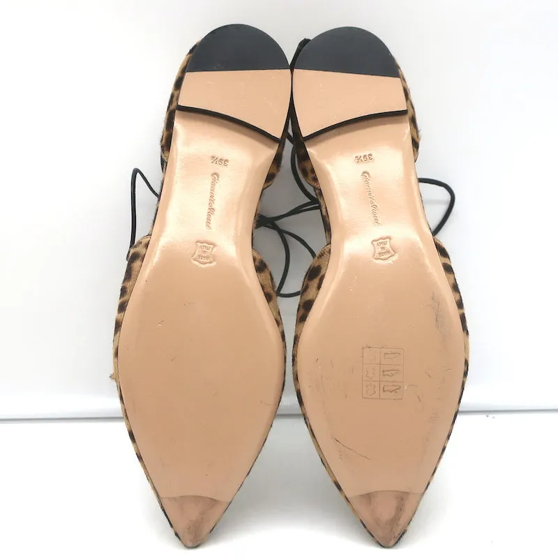 Gianvito Rossi Escarpins à bout pointu d'Orsay en poil de poney imprimé léopard taille 39.5