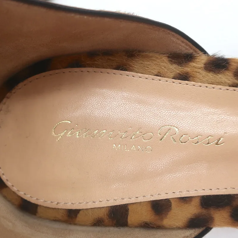 Gianvito Rossi Escarpins à bout pointu d'Orsay en poil de poney imprimé léopard taille 39.5