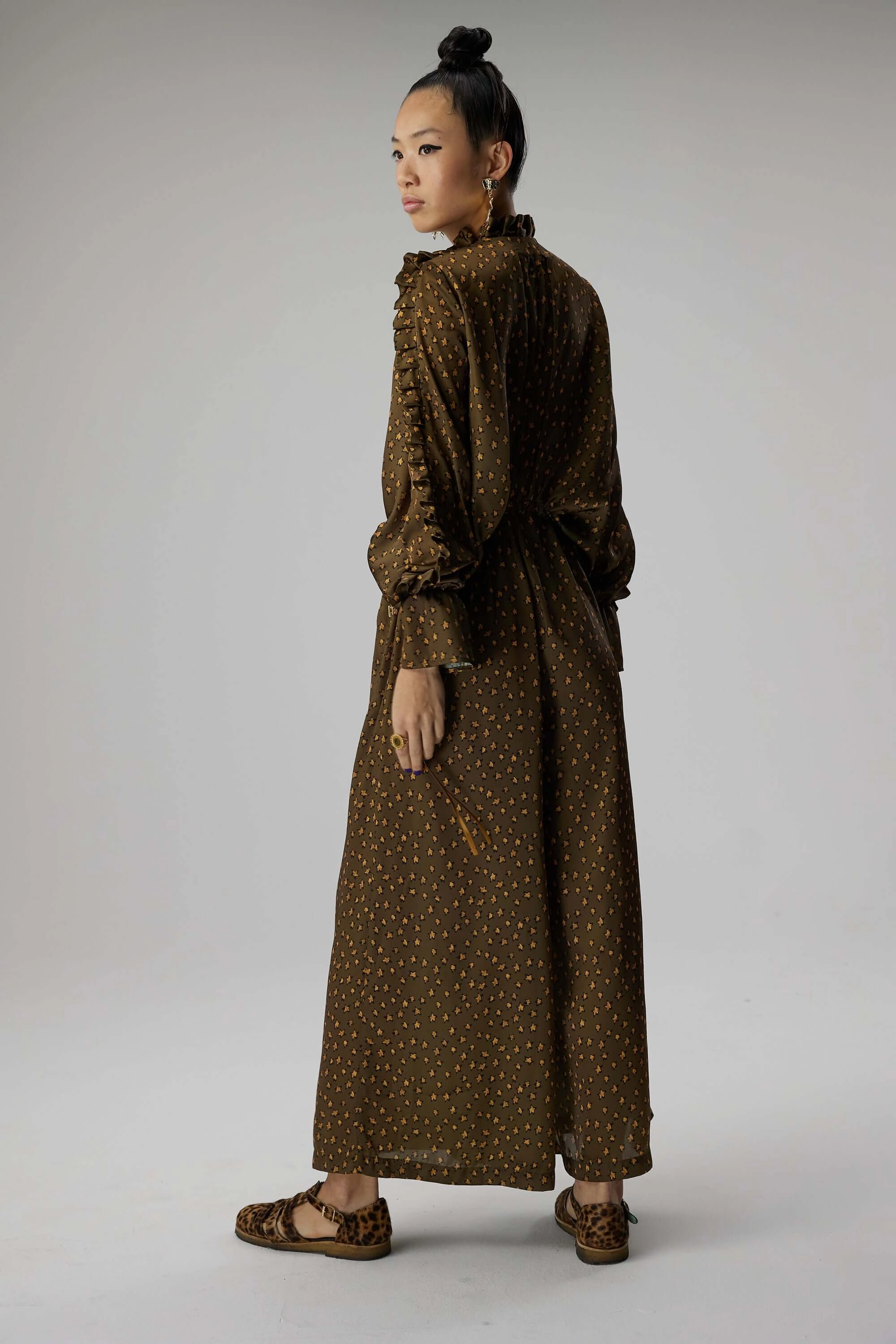 Gil jumpsuit in bark Messy Stars print