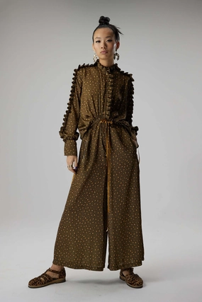 Gil jumpsuit in bark Messy Stars print