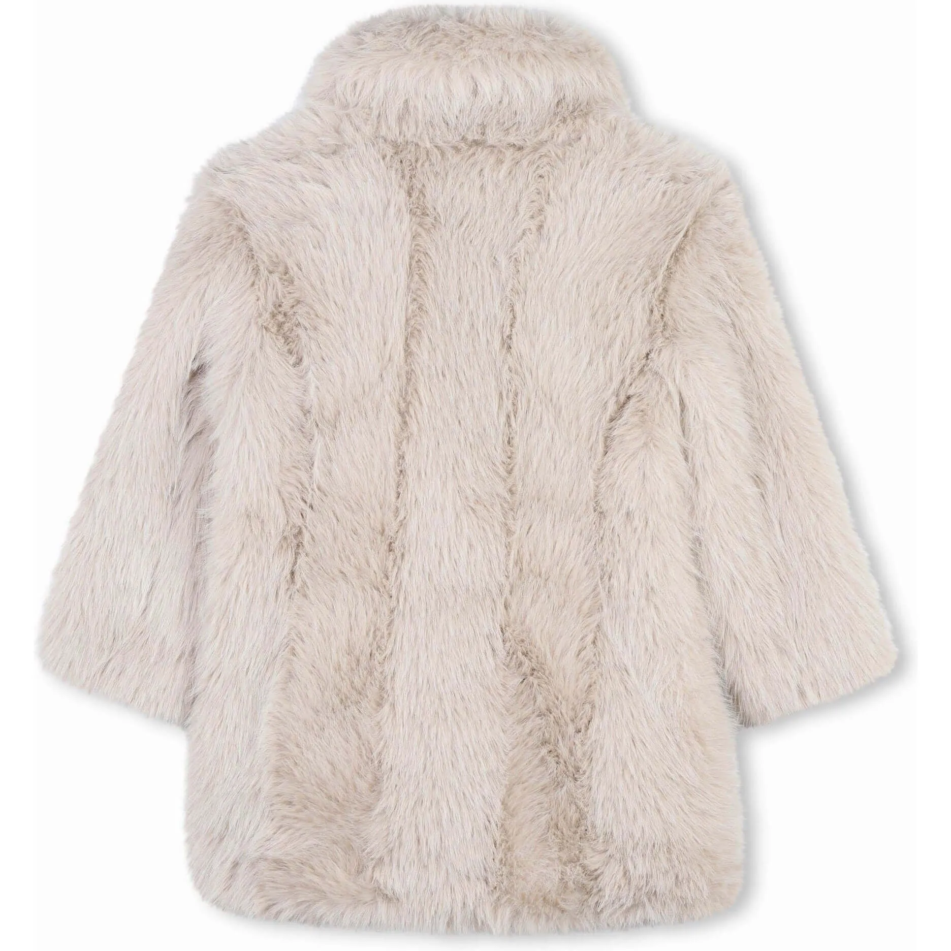 Manteau en fausse fourrure beige pour filles