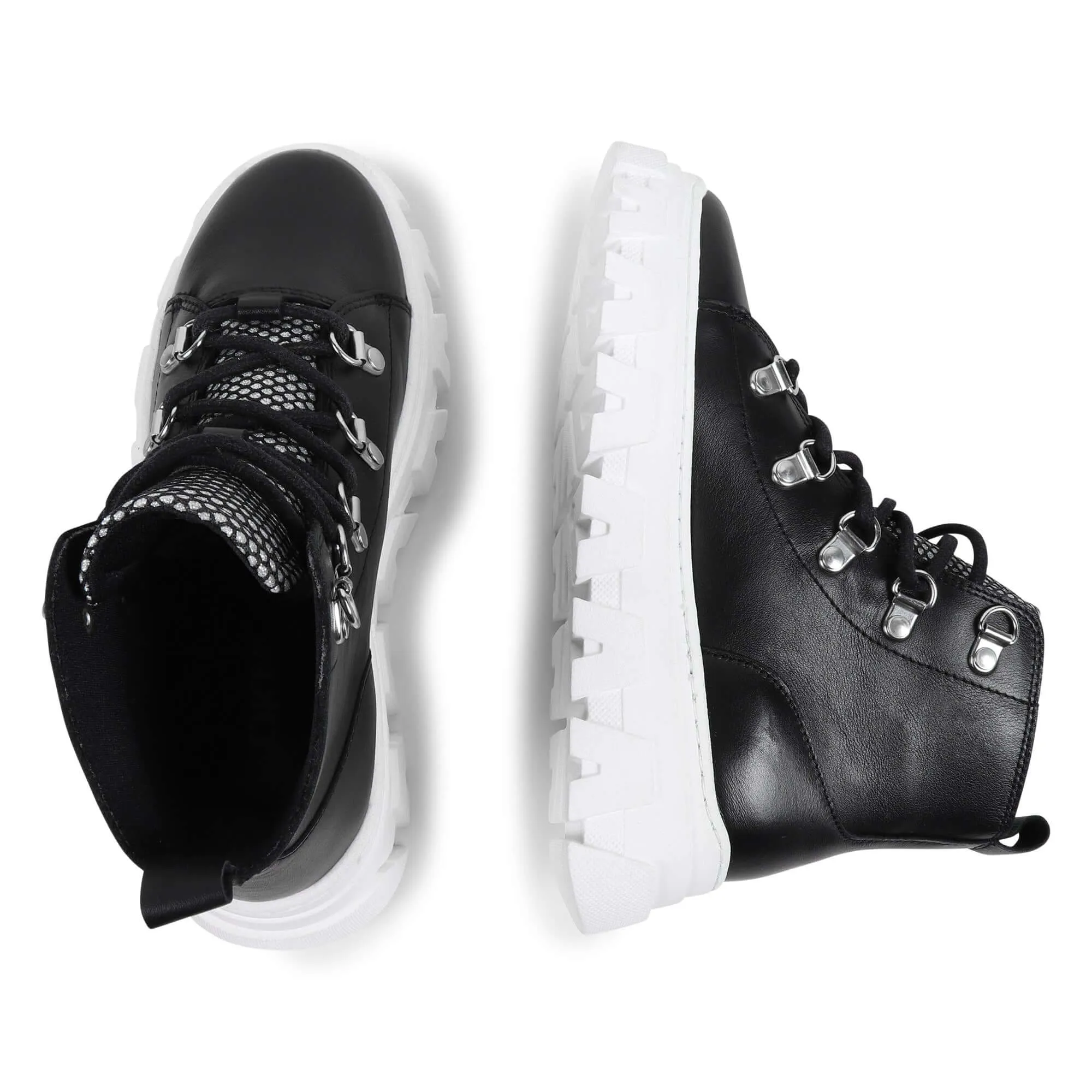 Bottes cheville à lacets noires pour filles
