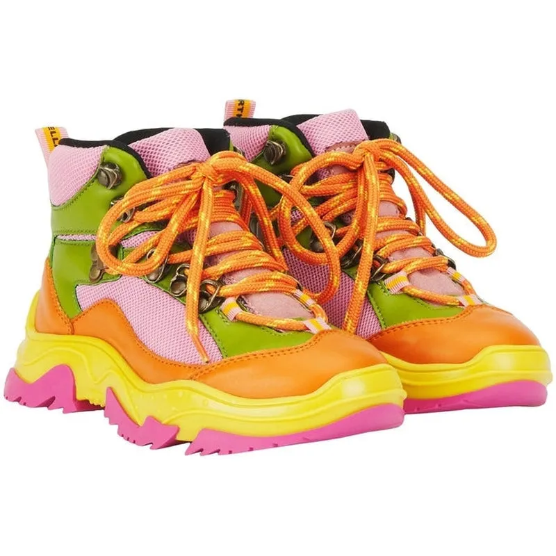 Bottes à lacets à bloc de couleurs pour filles