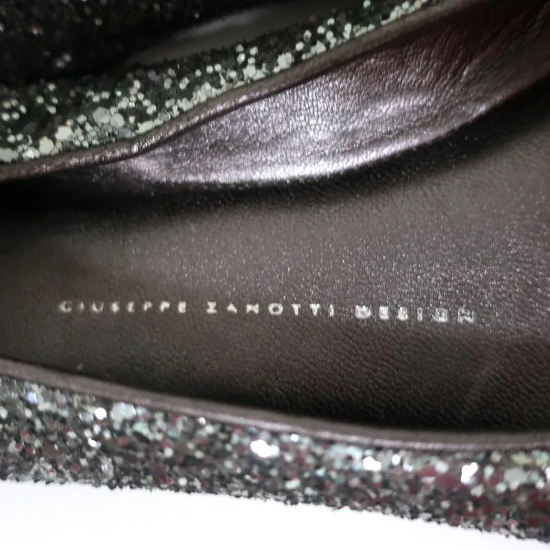 Giuseppe Zanotti Ballerines à Bout Capitonné Pailleté Argent Taille 37