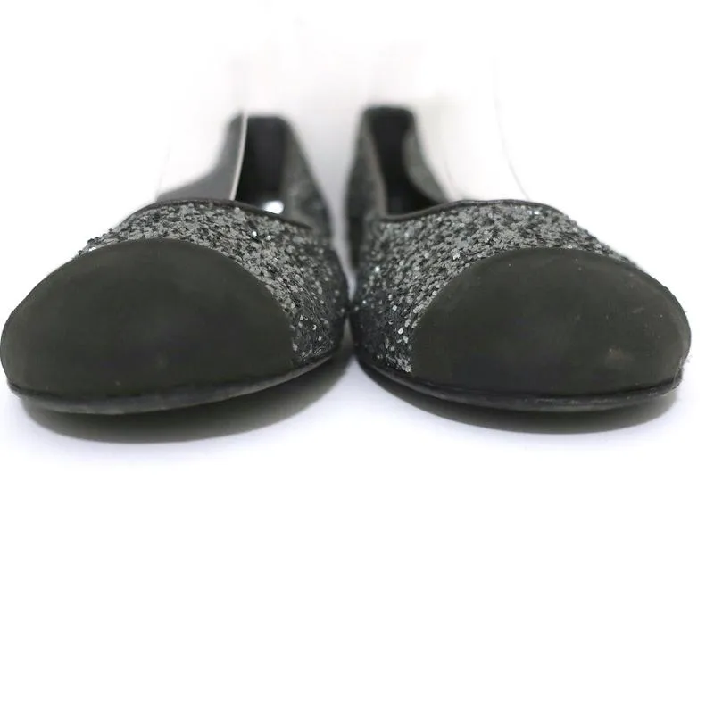 Giuseppe Zanotti Ballerines à Bout Capitonné Pailleté Argent Taille 37