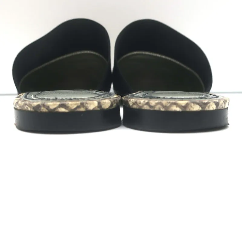 Givenchy Bedford Mules plates en cuir gris à motif python taille 38
